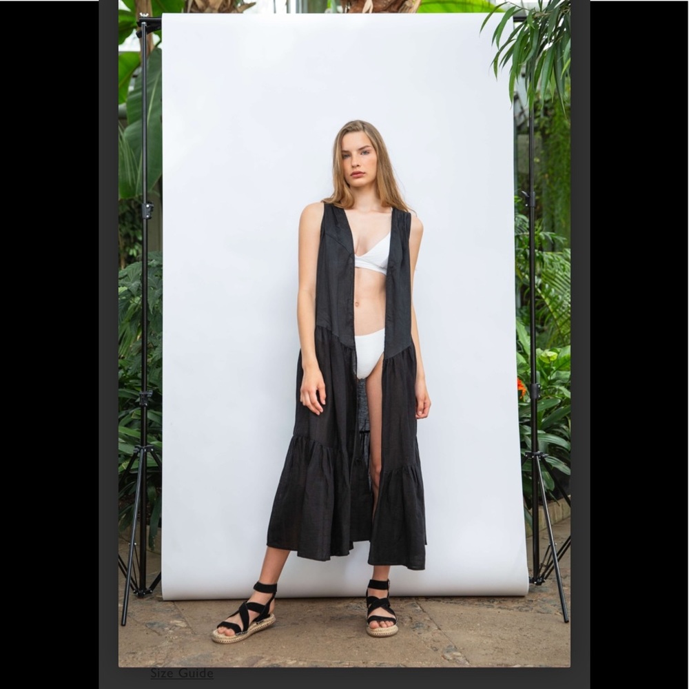 A Mere Co Resort Nomad Dress Linen & cotton mix sleeveles duster dress